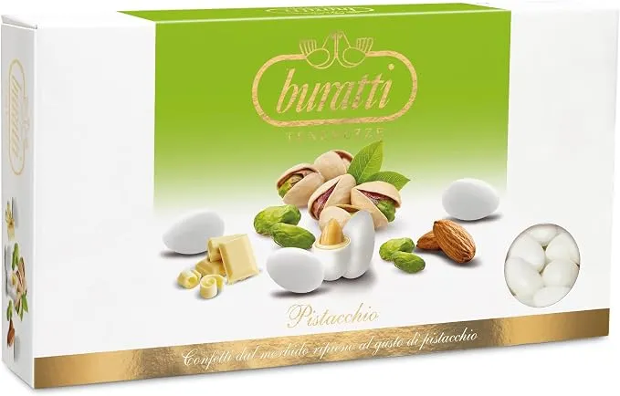 Buratti Confetti Tenerezze Pistacho Blanco Almendras Chocolate (1 kg)