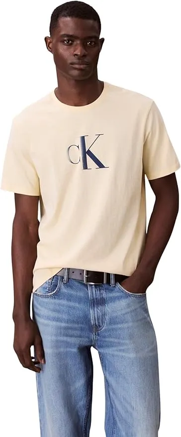 Calvin Klein Camiseta de Manga Corta Hombre Center Monogram Classic