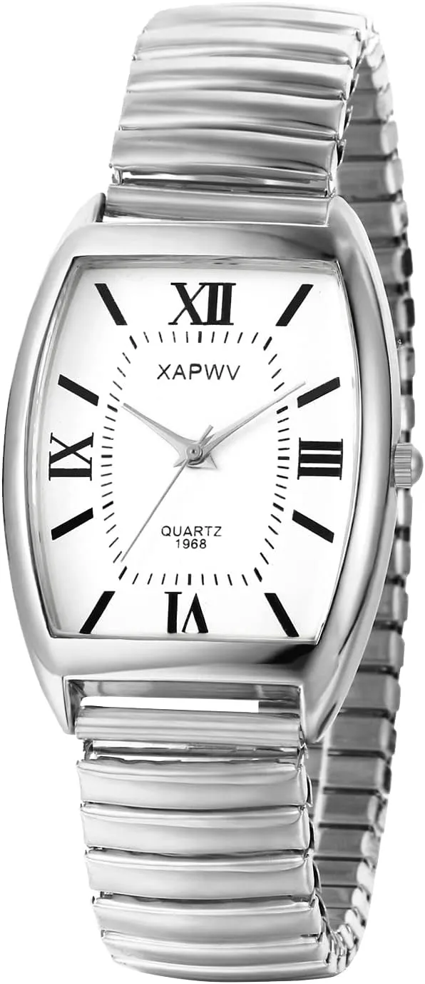 Reloj de pulsera analógico clásico retro con correa elástica para hombre