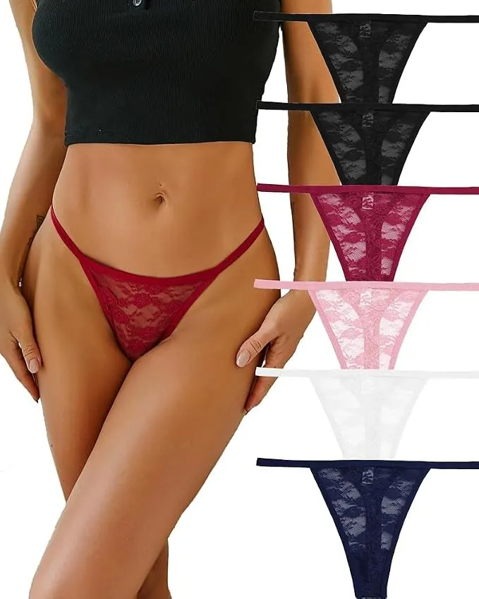 Lote 6 Bragas ALL OF ME A-6 Encaje Estilo Hipster Mujer