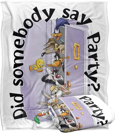 WB 100: Manta, 152 x 127 cm Looney Tunes Friends Party Silky Touch Super Soft Throw Blanket