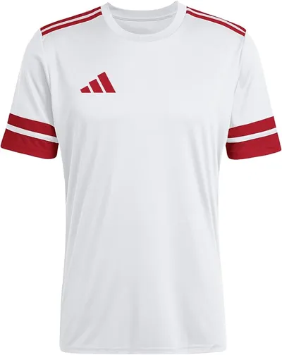 adidas Hombre Squadra25 Jersey Manga Corta, Blanco/Rojo, Talla M