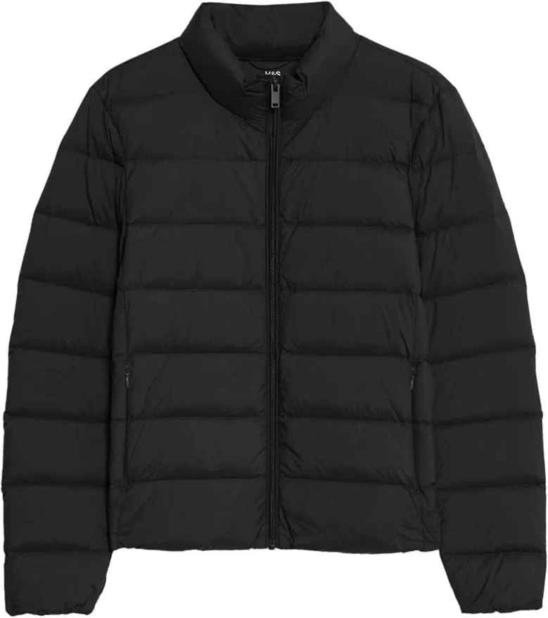 Chaqueta Acolchada Marks & Spencer Negra con Relleno de Plumas