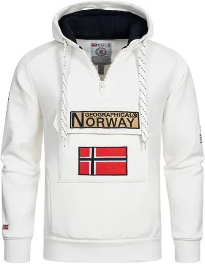 Geographical Norway Sudadera Capucha Hombre Media Cremallera Riñonera