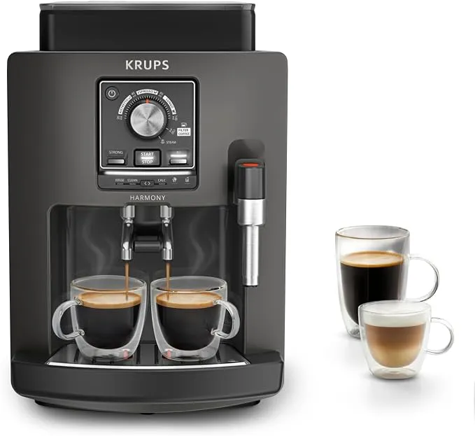 Cafetera Krups Harmony Carbon con Espumador de Leche Integrado
