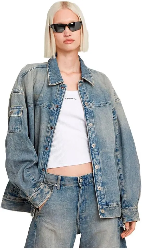Cazadora G-STAR Long Drifter Mujer - Azul Vintage, Talla M