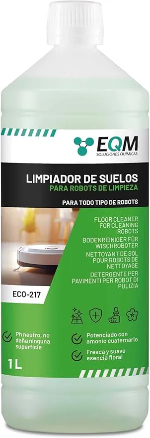 Limpiador de Suelos EQM-ECO-217 para Robots Fregasuelos, Aroma Floral (1L)