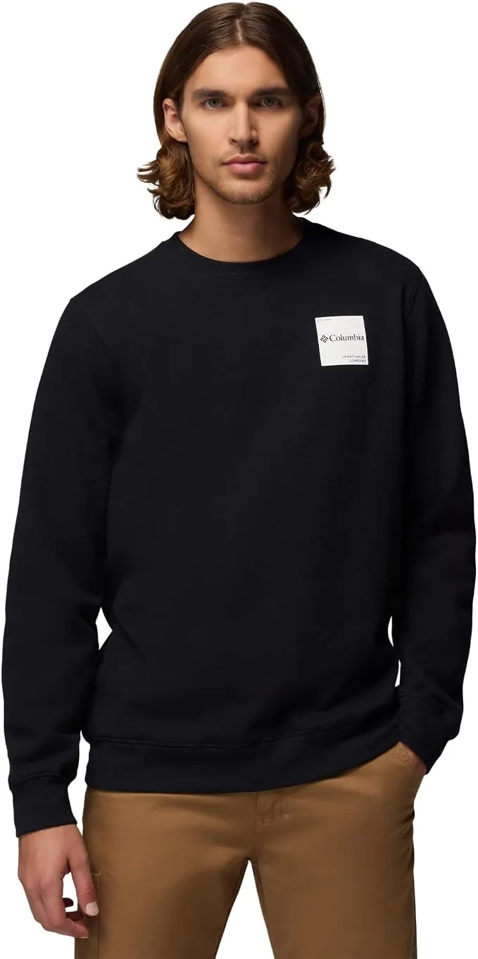 Sudadera Columbia Trek Crew Hombre Negra/Marca Cuadrada XS