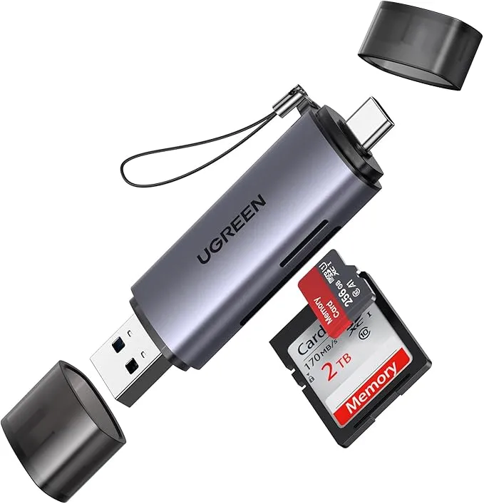 UGREEN 2 en 1 Lector Tarjetas SD TF USB C y USB 3.0 Dual Conector