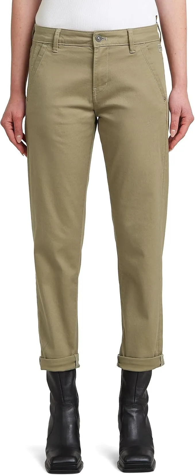 Pantalones G-Star Mujer Kate Boyfriend Verde Ensis Green