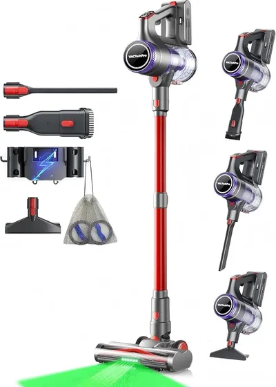 VACTechPro Aspiradora sin Cable Vertical, Rojo y Morado