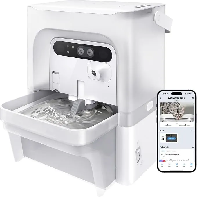 PETKIT EVERSWEET Ultra Fuente para Gatos con Cámara AI y Separación de Agua