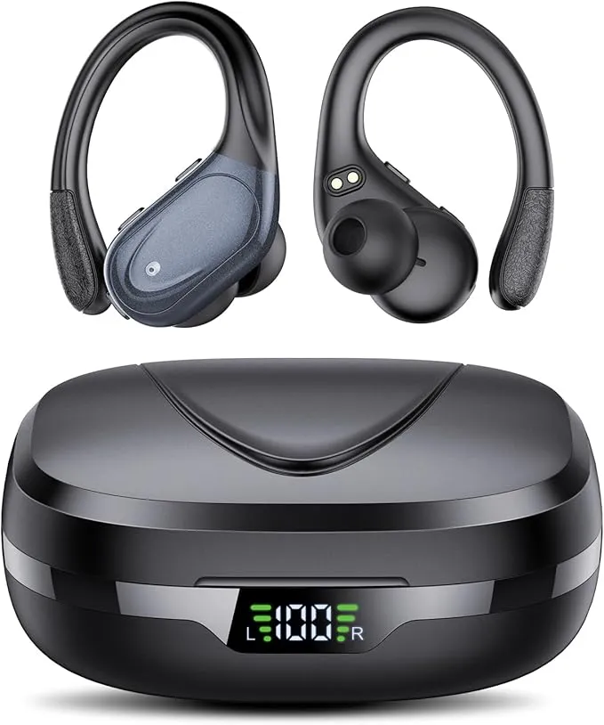 Auriculares Inalambricos Auriculares Bluetooth 5.3 Deportivos con Gancho de la Oreja