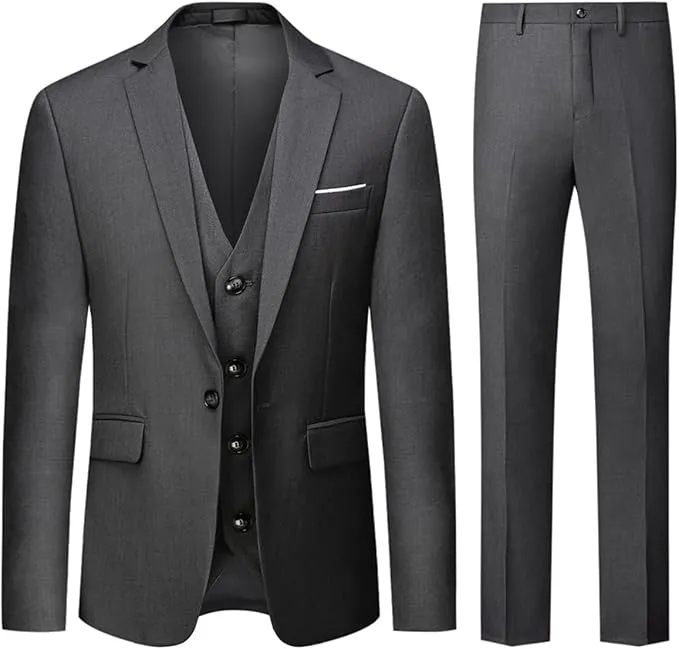 Traje de Hombre Allthemen Boda 3 Piezas Slim Fit Formal Gris