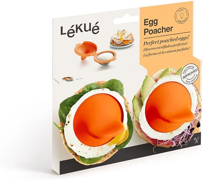 Lote 2 Escalfadores de Huevos Lékué Naranja