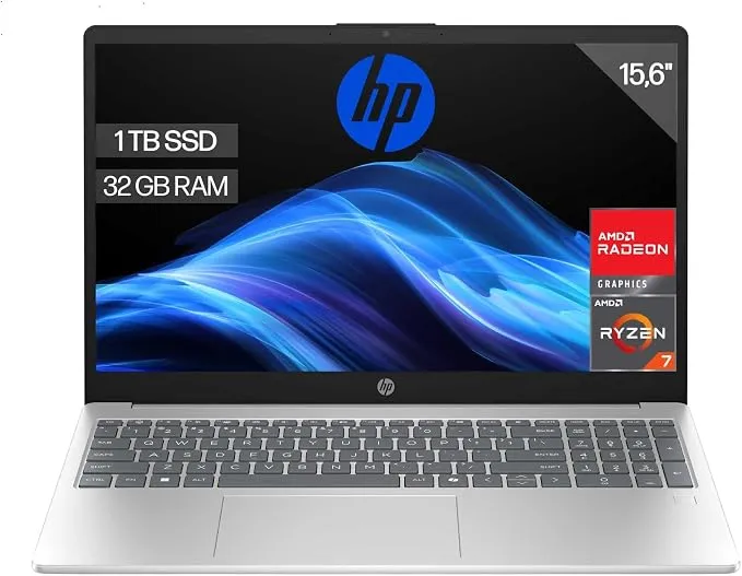 HP 15-fc0240ns Portátil 15.6" FHD, Ryzen 7, 32GB RAM, 1TB SSD