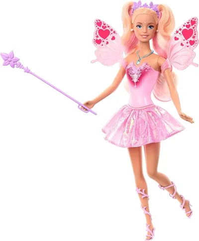 Mattel Barbie Hada Muñeca con varita de juguete y accesorios de moda