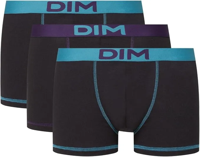 Pack 3 Bóxers DIM Algodón Elástico Cintura Colorida Hombre