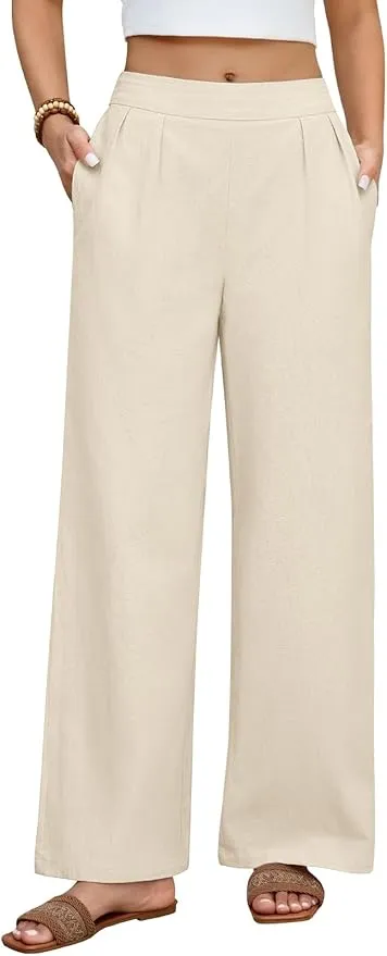 Pantalones de Verano HEEKPEK de Algodón Casual con Cintura Elástica y Bolsillos