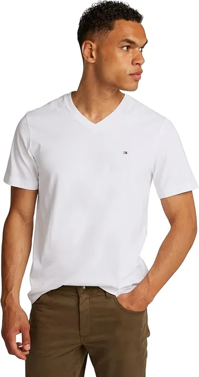 Tommy Hilfiger Camiseta de Manga Corta Hombre Essential tee con Cuello de Pico