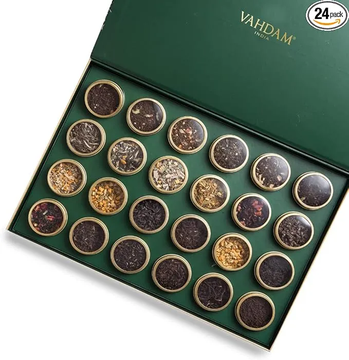 VAHDAM, Caja de Regalo – 24 Tes a Granel en Latas