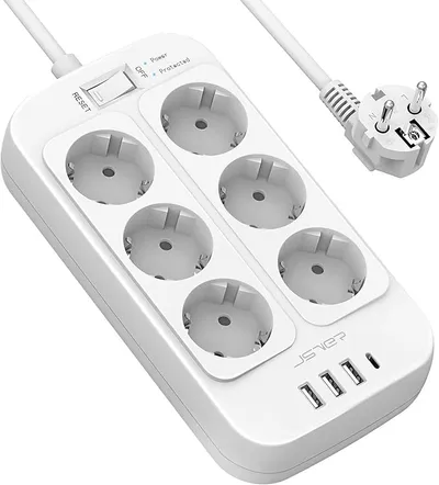 Regleta JSVER 4 USB 6 Tomas