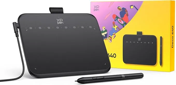 XPPen Deco 640 Tableta Gráfica Dibujo Digital con Lápiz 16384 Niveles de Presión