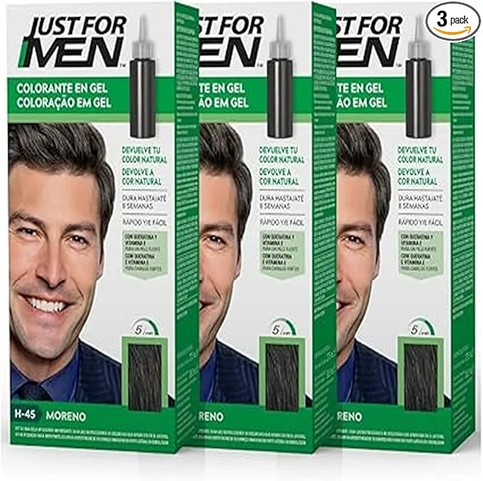 Just For Men Tinte en Gel Moreno H45 (Pack 3) - Cobertura Canas Natural