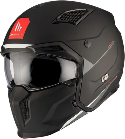 MT Helmets Streetfighter SV S – Casco Moto Integral Abierto con Visor Solar Retráctil