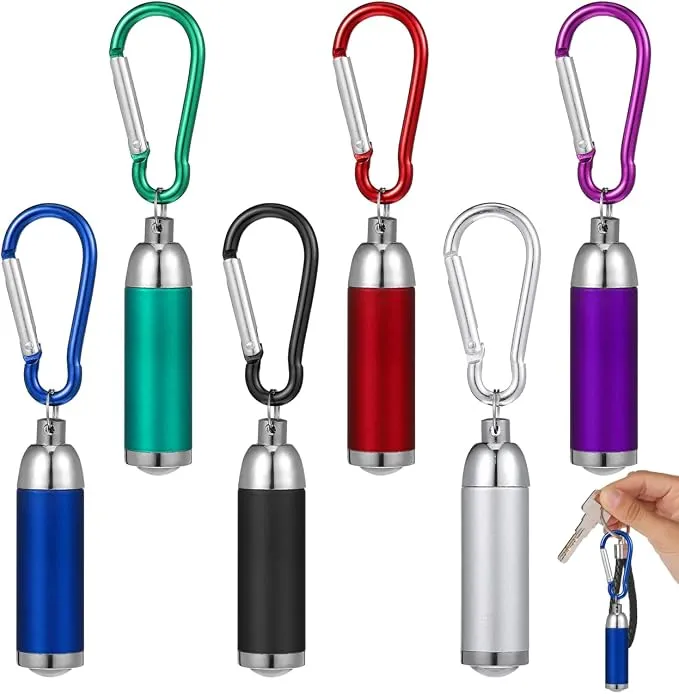 Lote de 12 Mini Linternas LED Llavero de Aleación de Aluminio