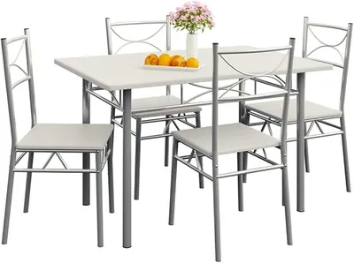 CASARIA® Conjunto Mesa y Sillas de Comedor