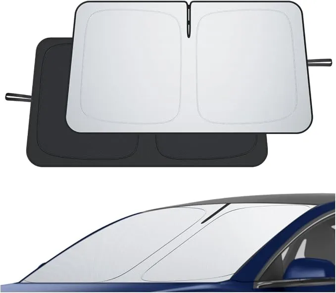 ECOZEN Parasol Coche Delantero Plegable Personalizado para Tesla Model 3/Y con Bolsa