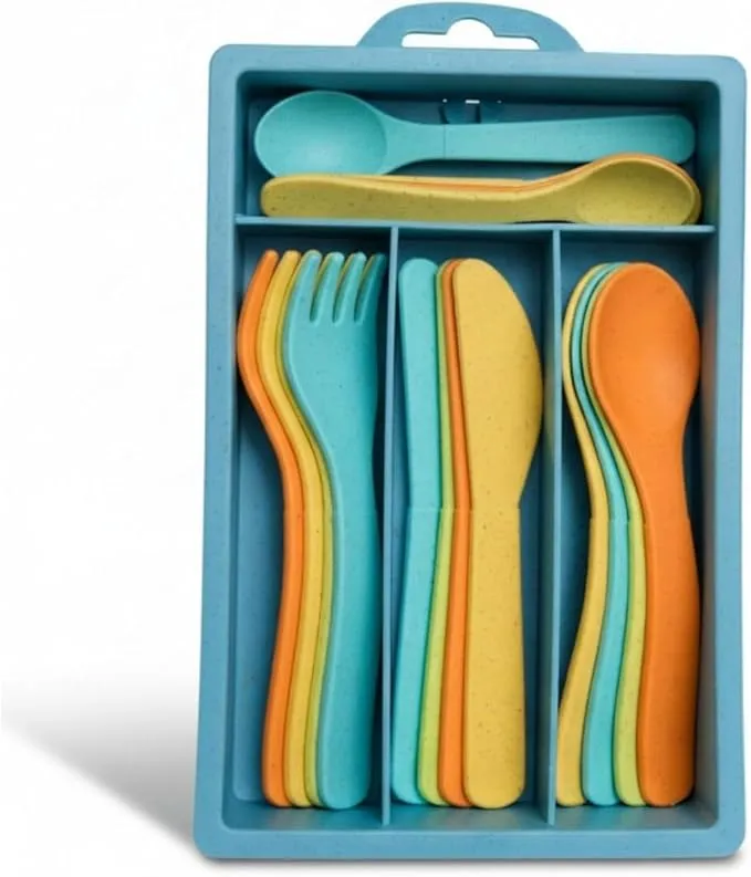 alldoro Set de Cubiertos de Juguete para Cocinita Infantil (17 Piezas)