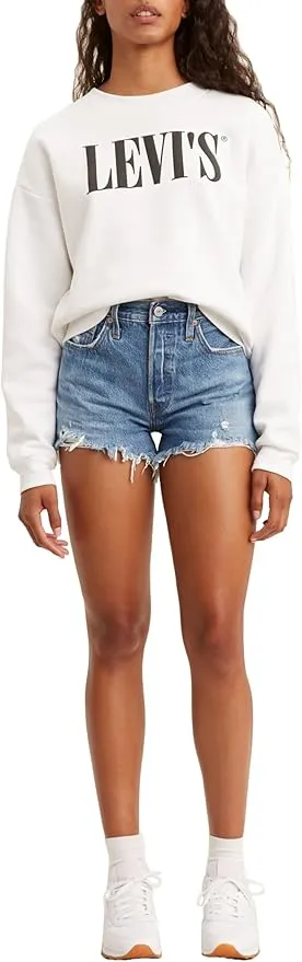 Levi's Mujer 501 Original Shorts Pantalones Cortos, Oxnard Athens Mid Short, 27W