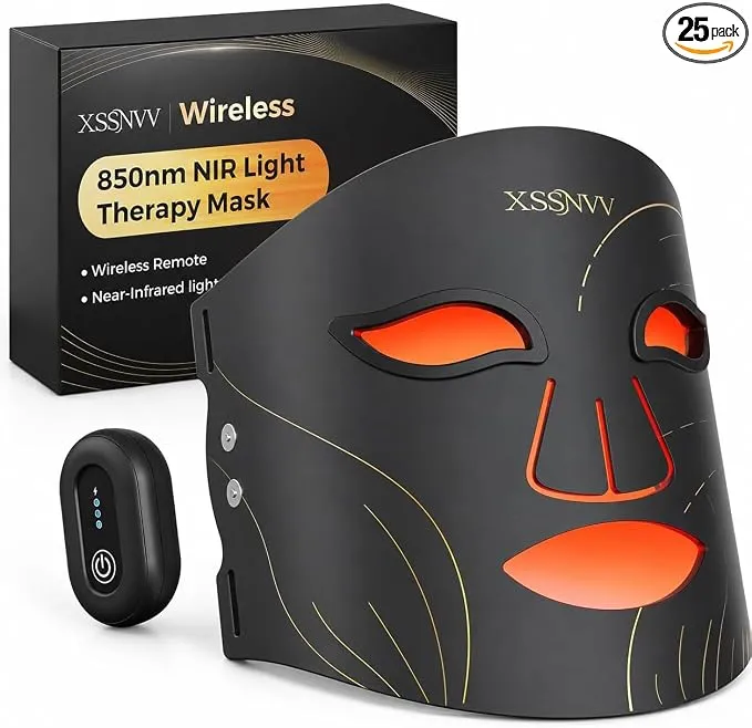 Máscara LED Facial XSSNVV10 Inalámbrica con 4 Luces y Temporizador Automático