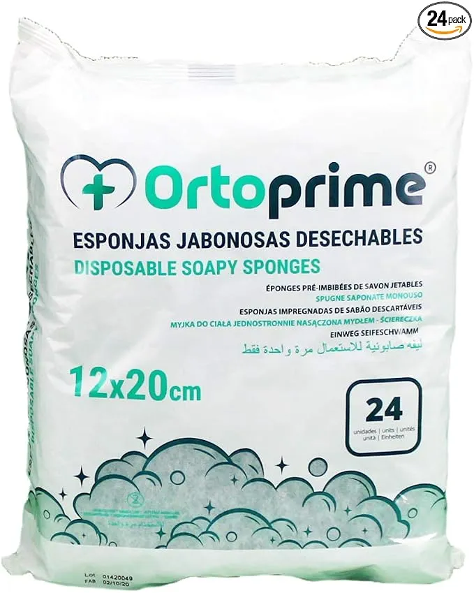 OrtoPrime Esponjas Jabonosas Desechables para Bebés y Adultos (24 Unidades)