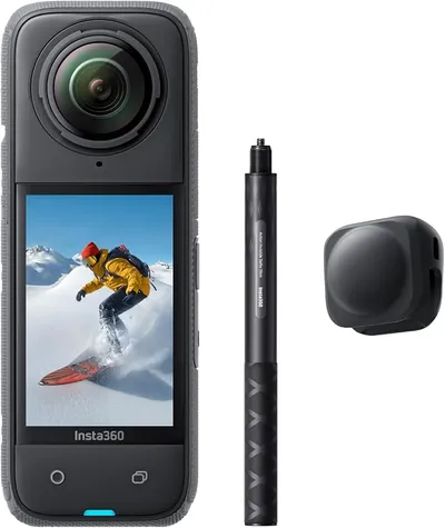 Insta360 X4 Cámara de Acción 360 Snowboard Pack 8K con Selfie Stick Invisible