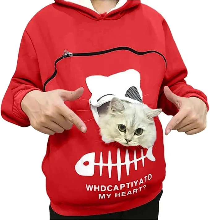 Sudadera Porta Perros con Capucha y Bolsillo Canguro Multipropósito