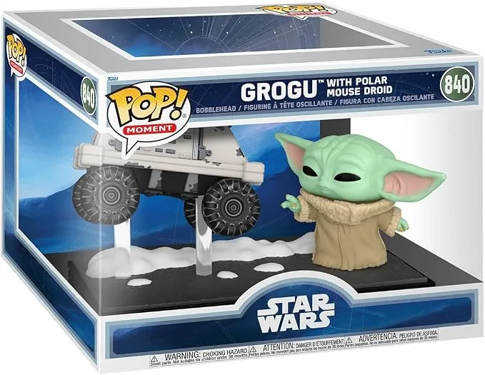 Funko Pop! Moments Mandalorian con Grogu y Ratón Polar