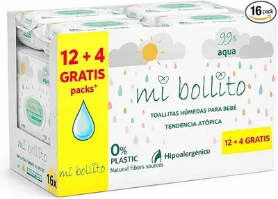 Mi Bollito Toallitas Bebé Gigante 960 Unidades - 99% Agua y Fibras Vegetales