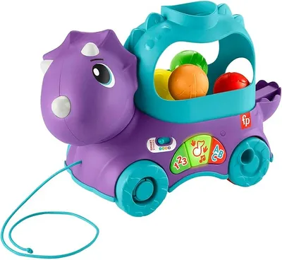 Fisher-Price Dinosaurio de Juguete de Arrastre con Bolas, Luces y Sonidos