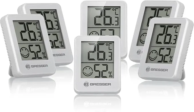 BRESSER Temeo - Set de 6 Higrómetros para Pared