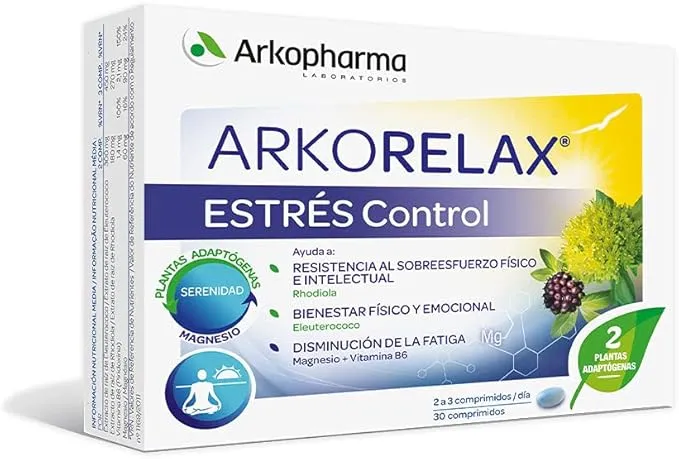 ARKOPHARMA Arkorelax Estrés Control - 30 Comprimidos con Magnesio y Vitamina B6