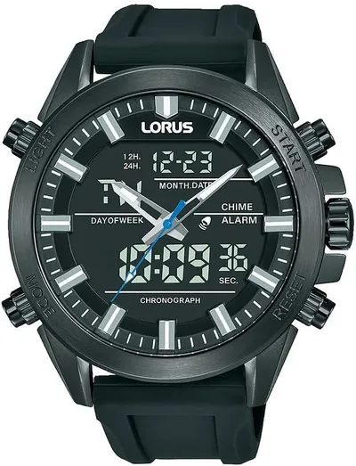 LORUS Reloj analógico Digital para Hombre con Correa de Silicona RW671AX9