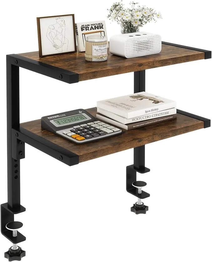 IBUYKE Estante Ajustable para Escritorio con Abrazadera y Doble Nivel