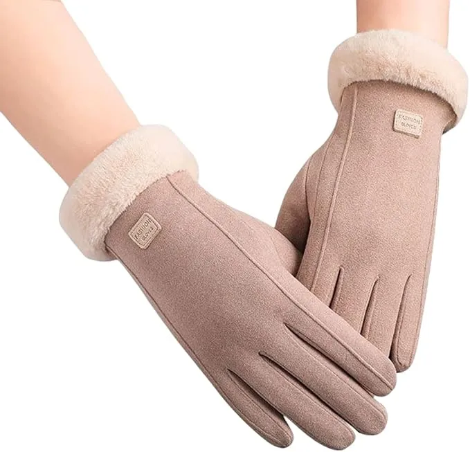 SamHeng Guantes Térmicos Mujer Forro Polar Kaki