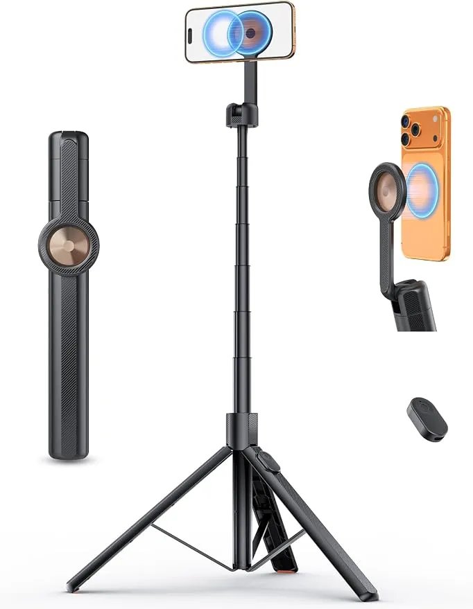 Palo Selfie Trípode ANXRE Ajustable 180cm con Mando Remoto Recargable