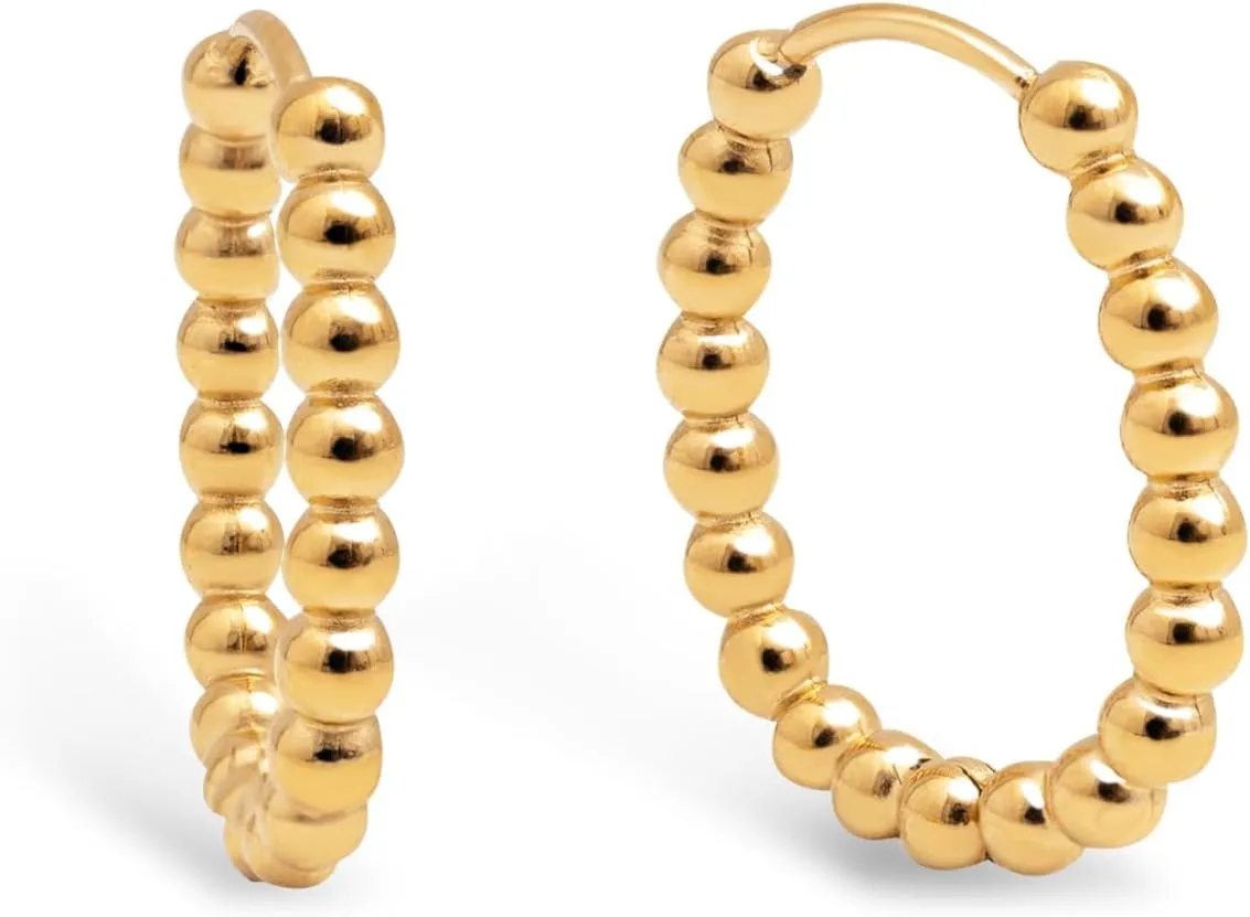 Pendientes de acero con acabado en baño oro de 18Kt