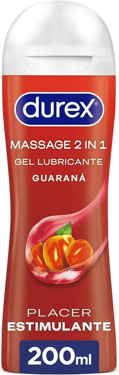 Gel Durex Play Massage con Guaraná - Lubricante Íntimo y para Masajes (200 ml)