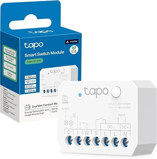 Tapo S110E: Módulo Interruptor Inteligente WiFi+Bluetooth con Monitor de Energía